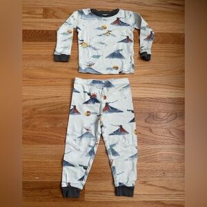 Burt's Bees Baby Fitted Organic Cotton Two-Piece Pajamas Mt Vesuvius Size 18 mo
